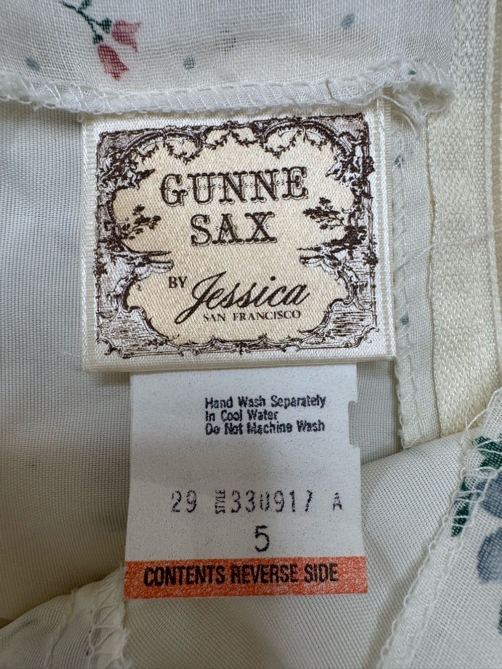 Vintage 1970’s Gunne Sax Prairie Cotton Floral Lace Ruffle Maxi Sundress Cottage - Picture 3 of 16